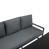 Aluminium 5-teiliges Ecksofa-Set - Anthrazitgrau