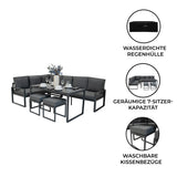 Aluminium 5-teiliges Ecksofa-Set - Anthrazitgrau