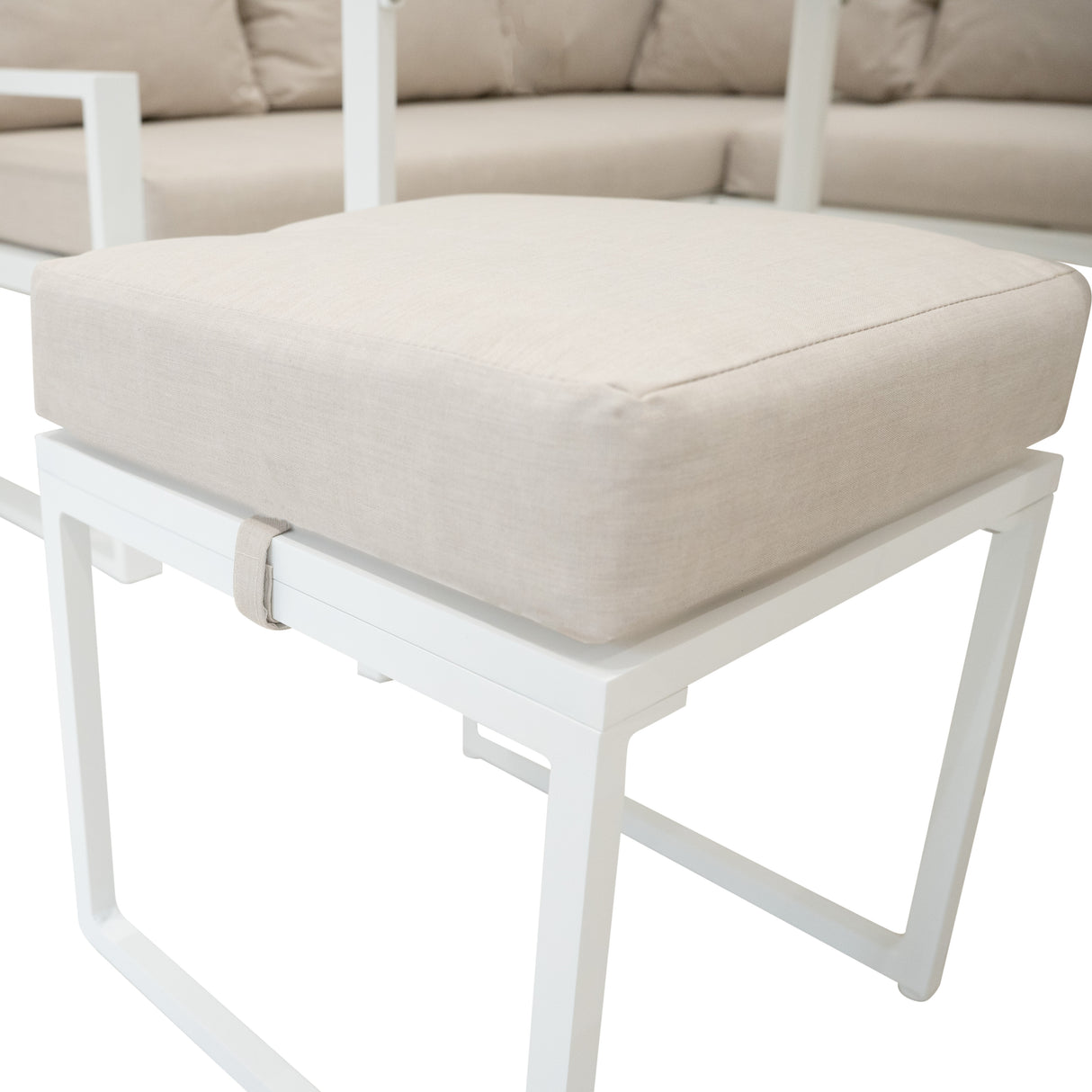Aluminium 5-teiliges Ecksofa-Set - Weiß