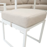 Aluminium 5-teiliges Ecksofa-Set - Weiß