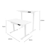 Elektrischer Stehschreibtisch mit Schublade – 120 cm x 60 cm