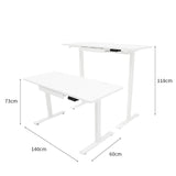 Elektrischer Stehschreibtisch mit Schublade – 140 cm x 60 cm