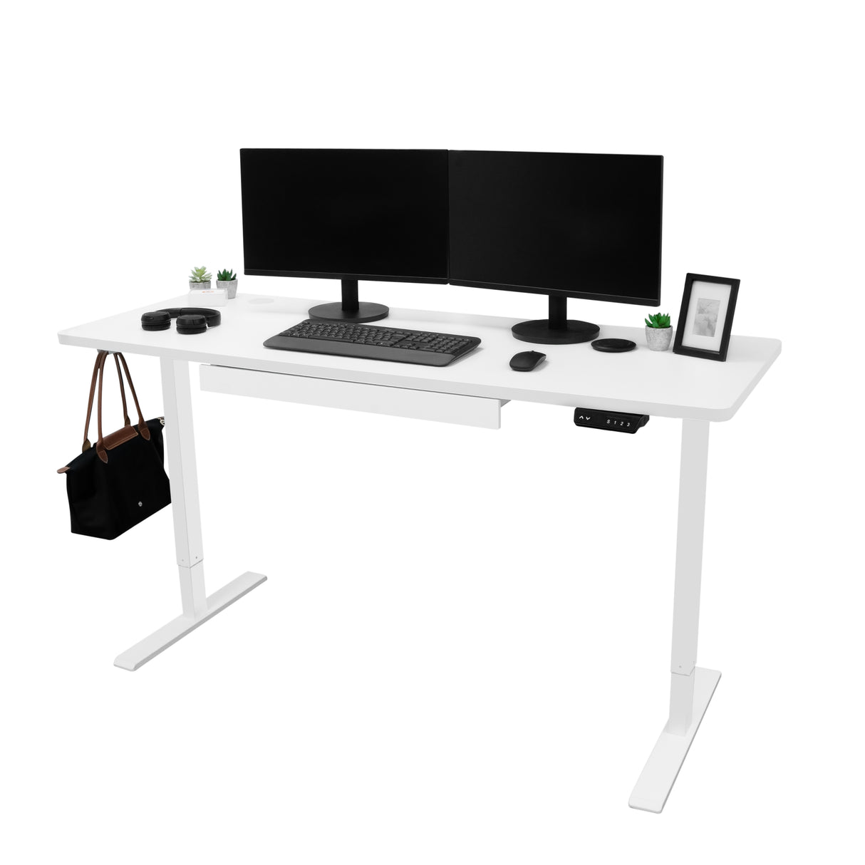 Elektrischer Stehschreibtisch mit Schublade – 160 cm x 60 cm