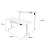 Elektrischer Stehschreibtisch mit Schublade – 160 cm x 60 cm