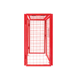 Zusammenklappbarer Gasflaschenschrank in leuchtendem Rot, aus robustem Metallgitter, bietet sicheren Stauraum für Gasflaschen, ideal für den Außenbereich