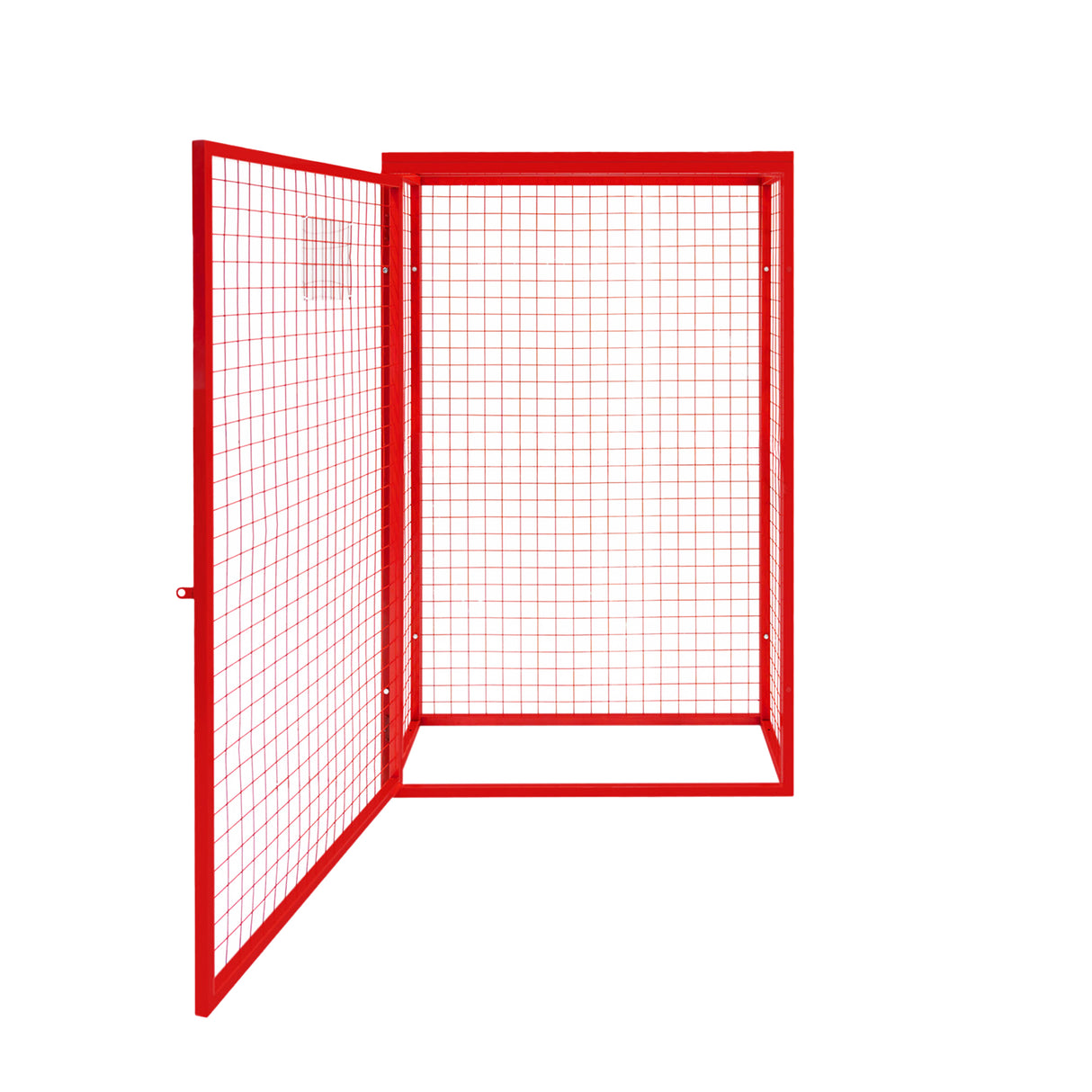 Zusammenklappbarer Drahtkäfig aus rotem Gasflaschenmaterial, 181 cm hoch, 116 cm breit, 57 cm tief, mit stabilen Gitterwänden und robustem Rahmen