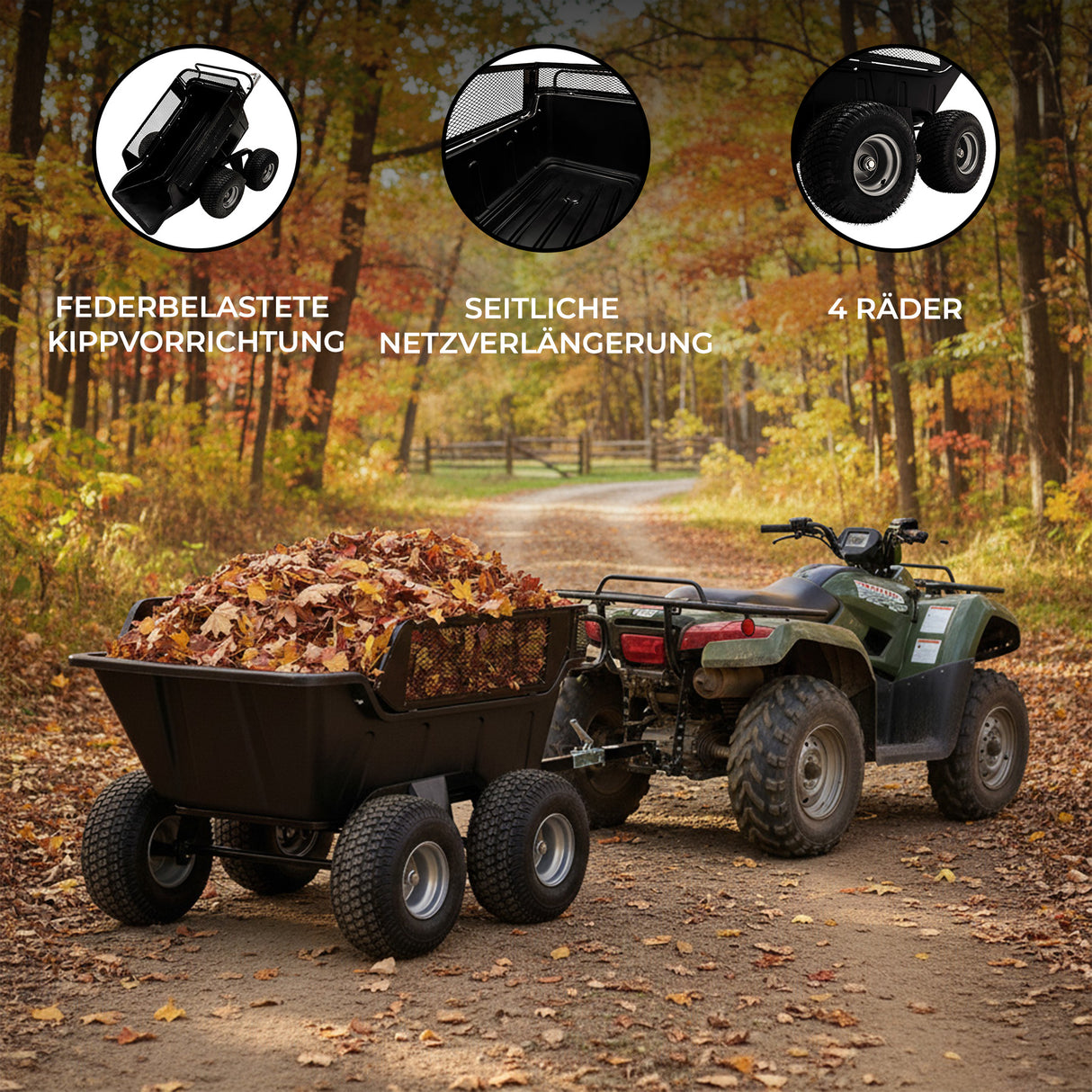 ATV/Quad Kippbarer Anhänger - 4 Räder