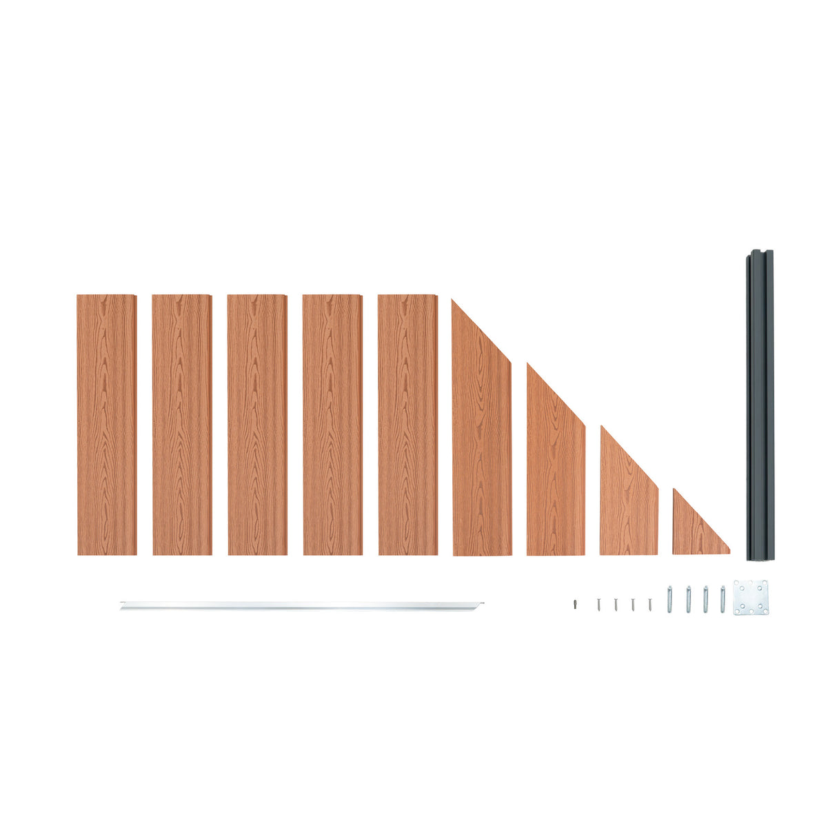 WPC Sichtschutzzaun Eckzaun Element – Braun