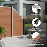 WPC Sichtschutzzaun Eckzaun Element – Braun