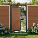 WPC Sichtschutzzaun Tor – Braun