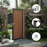 WPC Sichtschutzzaun Tor – Braun