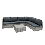 Rattan Modular 7-teiliges Möbelset – Grau