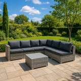 Rattan Modular 7-teiliges Möbelset – Grau