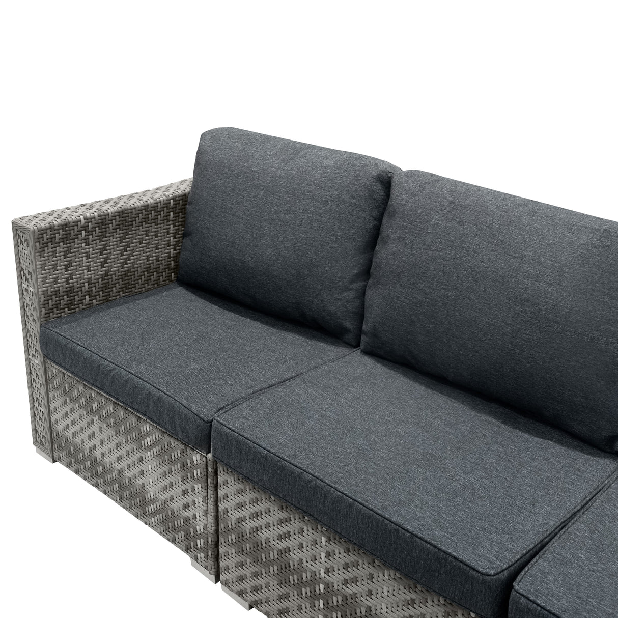 Rattan Modular 7-teiliges Möbelset – Grau