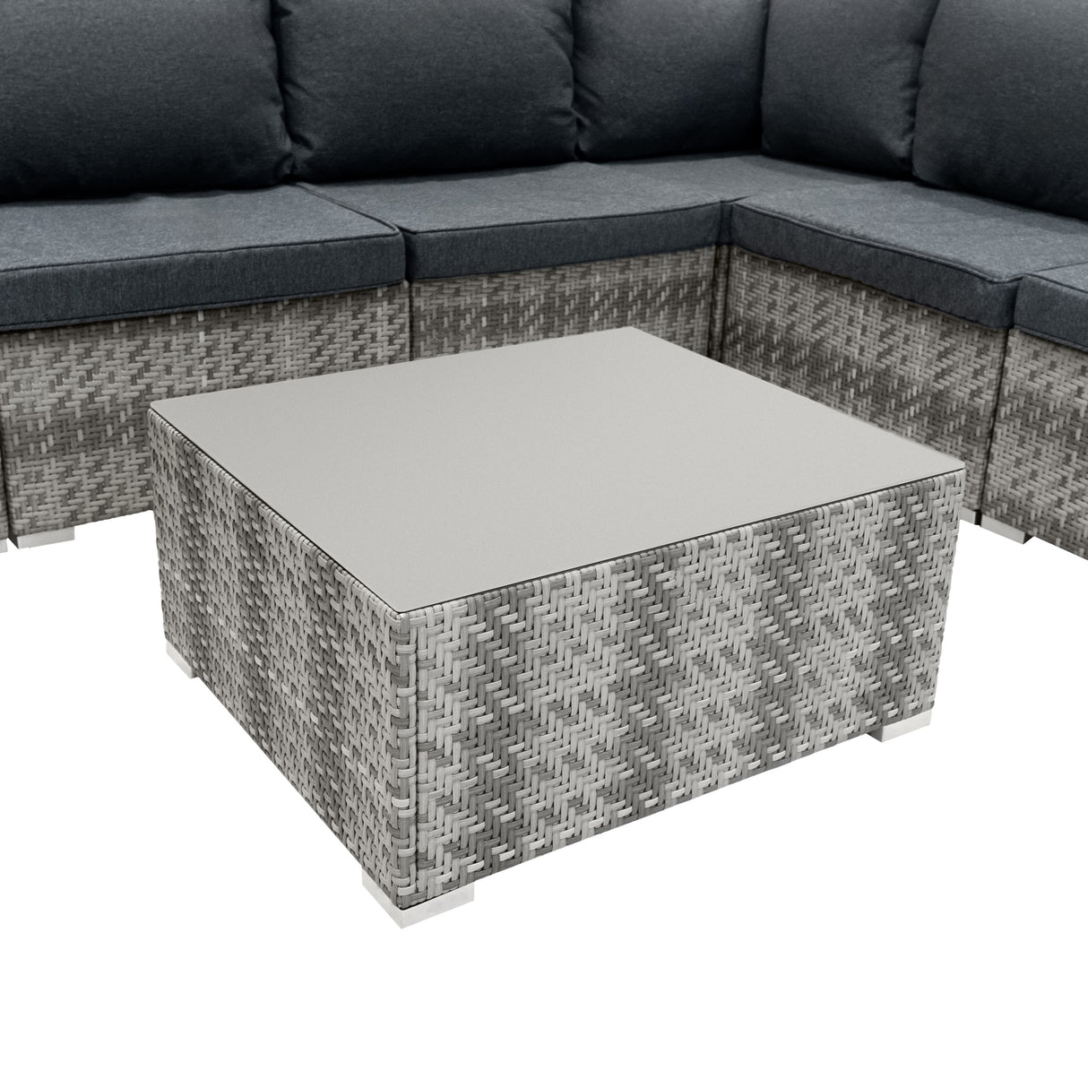 Rattan Modular 7-teiliges Möbelset – Grau