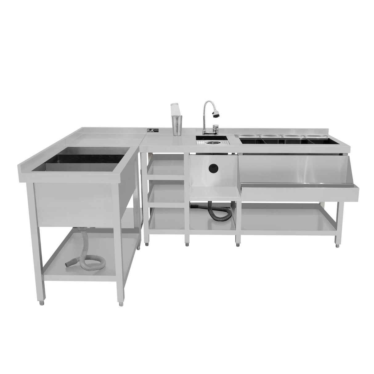 Modulare Deluxe-Cocktailbar-Station mit Eisbrunnen