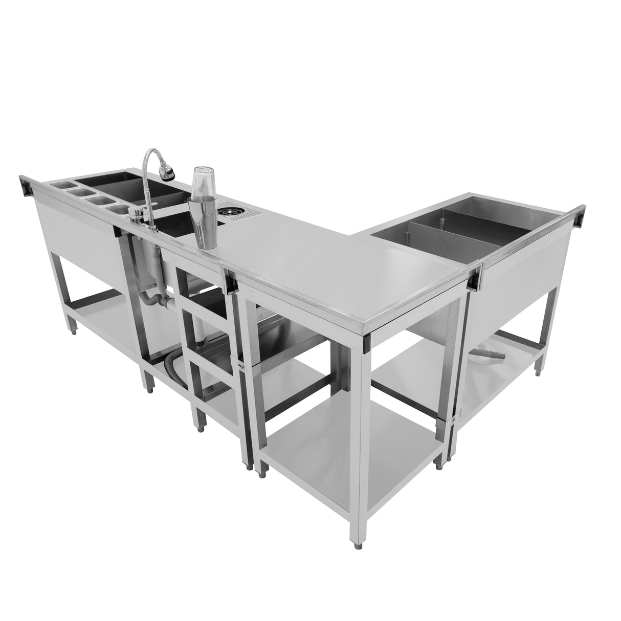 Modulare Deluxe-Cocktailbar-Station mit Eisbrunnen