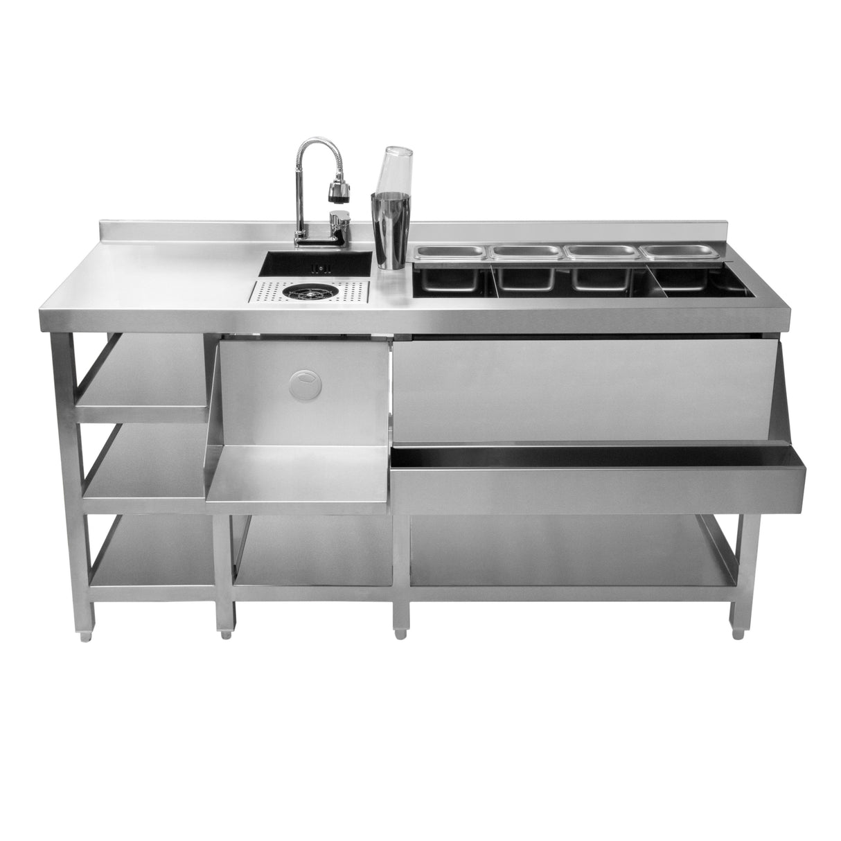 Modulare Deluxe-Cocktailbar-Station mit Eisbrunnen