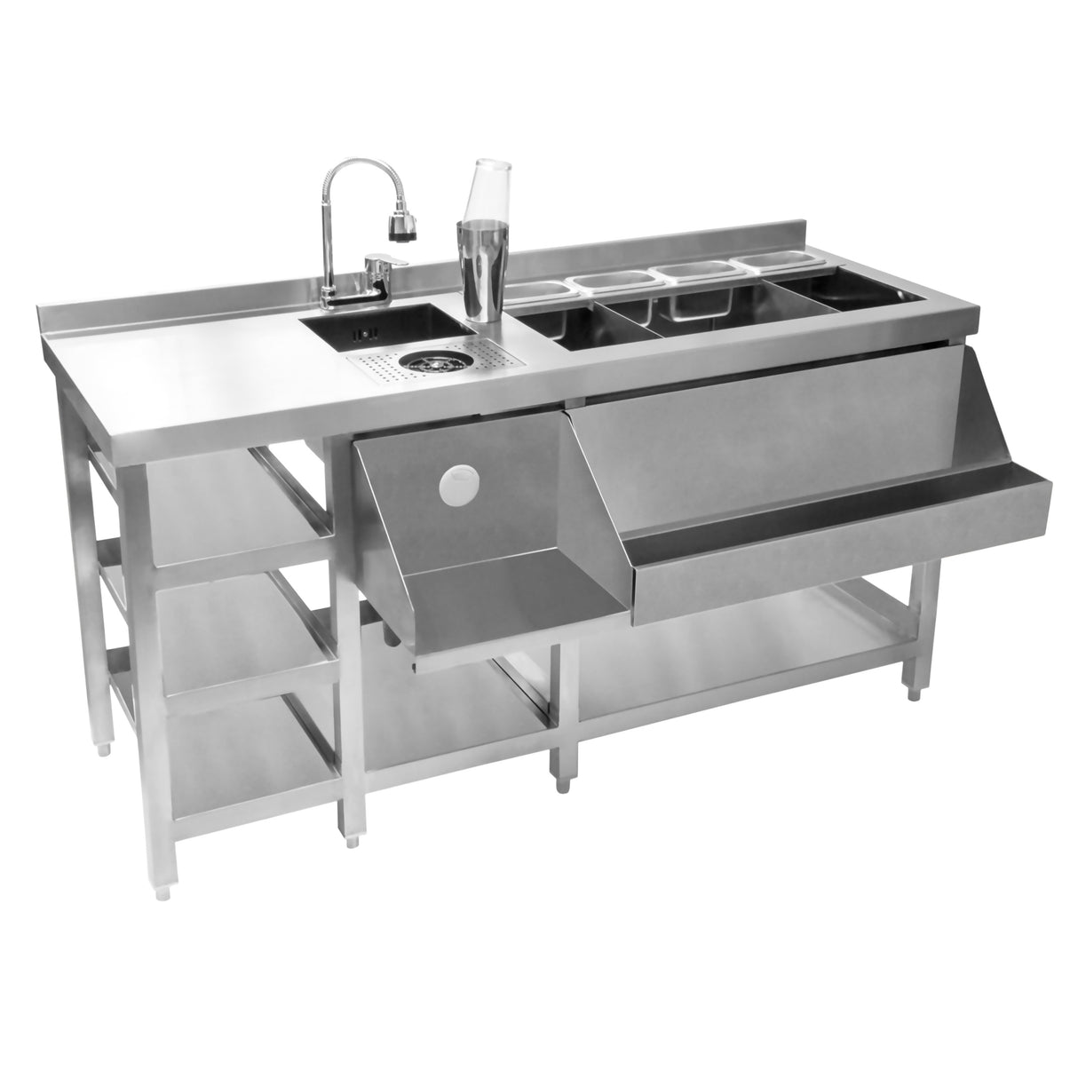 Modulare Deluxe-Cocktailbar-Station mit Eisbrunnen