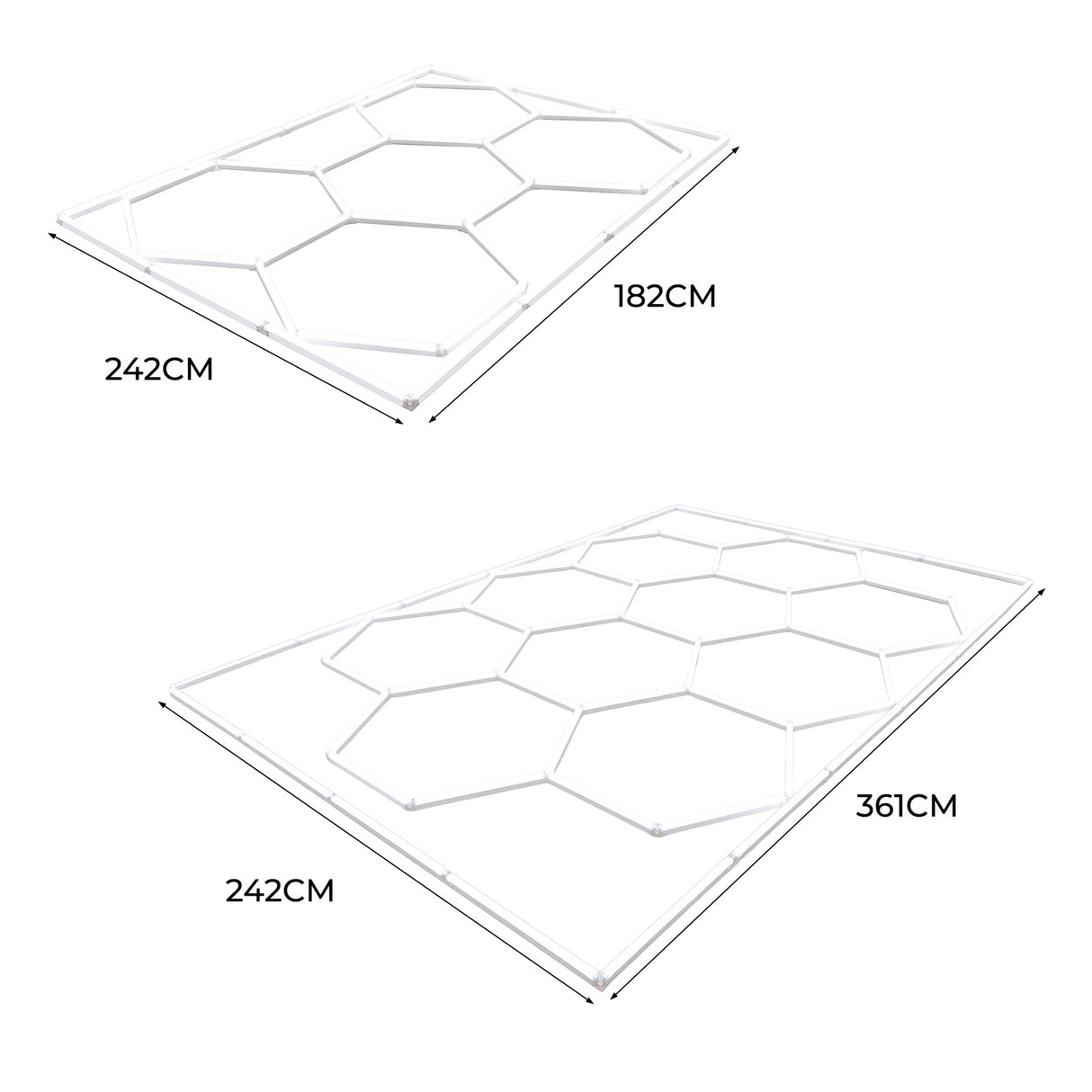 10 Hexagon LED-Leuchten – 2-in-1