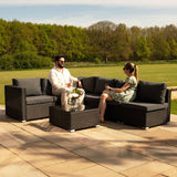 Rattan Modulares 7-teiliges Möbelset mit Aufbewahrungsbox 700L - Schwarz