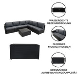 Rattan Modulares 7-teiliges Möbelset mit Aufbewahrungsbox 700L - Schwarz