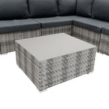 Rattan Modulares 7-teiliges Möbelset mit Aufbewahrungsbox 996L - Grau
