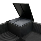 Serafina Rattan Modulares 6-teiliges Möbelset mit Aufbewahrungsbox 996L - Schwarz