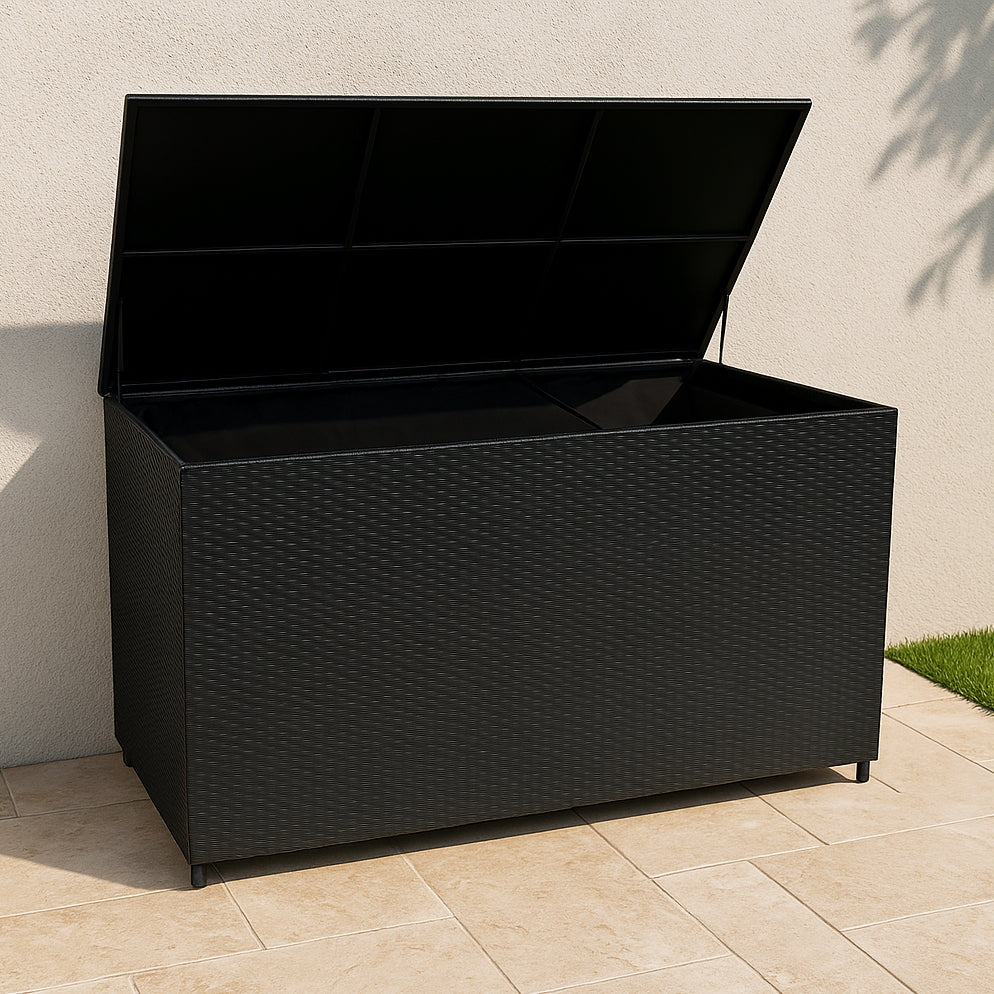 Serafina Rattan Modulares 6-teiliges Möbelset mit Aufbewahrungsbox 996L - Schwarz
