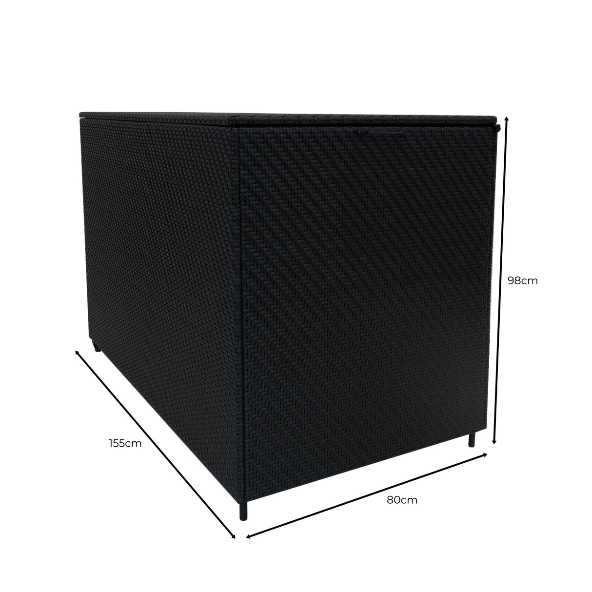 Serafina Rattan Modulares 6-teiliges Möbelset mit Aufbewahrungsbox 996L - Schwarz