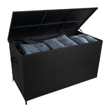 Aluminium 5-teiliges Ecksofa-Set mit schwarzer Rattan-Aufbewahrungsbox - Anthrazitgrau