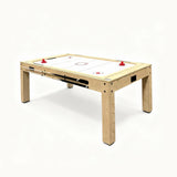 7-in-1 Spieltisch aus Eiche mit zwei Sitzbänken, helles Holz, glatte Oberfläche, integrierter Stauraum und vielseitige Spielmöglichkeiten