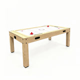 7-in-1 Spieltisch aus Eiche mit zwei Sitzbänken, helles Holz, glatte Oberfläche, integrierter Stauraum, ideal für Kinder und Familienaktivitäten