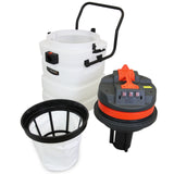 90L Nass- & Trocken Industriestaubsauger in Weiß mit orangefarbenem Deckel, inklusive Filter und Zubehör, ideal für Bau- und Renovierungsarbeiten