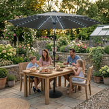 LED-Kipp-Sonnenschirm 2,7m - Grau