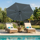 LED-Kipp-Sonnenschirm 2,7m - Grau