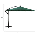 Ausleger-Sonnenschirm 3m - Grün