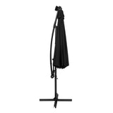 LED Ausleger-Sonnenschirm 3m - Schwarz