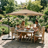 LED Ausleger-Sonnenschirm 3m - Beige