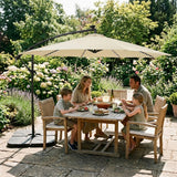 LED Ausleger-Sonnenschirm 3m - Creme