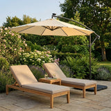 LED Ausleger-Sonnenschirm 3m - Creme