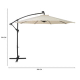 LED Ausleger-Sonnenschirm 3m - Creme