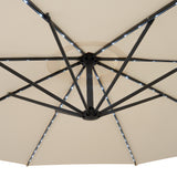 LED Ausleger-Sonnenschirm 3m - Creme