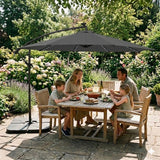 LED Ausleger-Sonnenschirm 3m - Grau