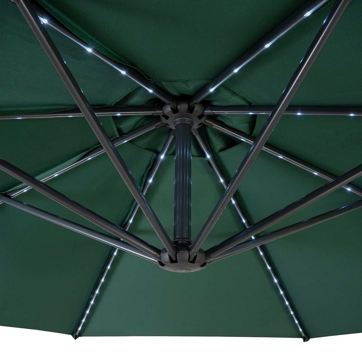 LED Ausleger-Sonnenschirm 3m - Grün