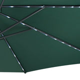 LED Ausleger-Sonnenschirm 3m - Grün