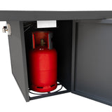 Aluminium-Gartenmöbel-Set für 7 Personen mit Feuerstelle