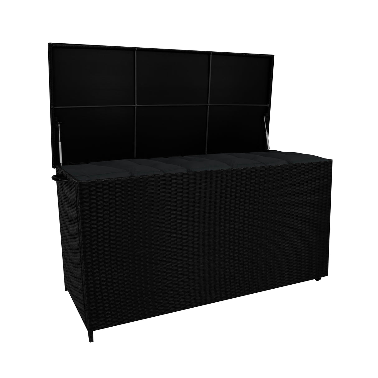 Rattan-Kissen-Auflagenkiste 700L – Schwarz