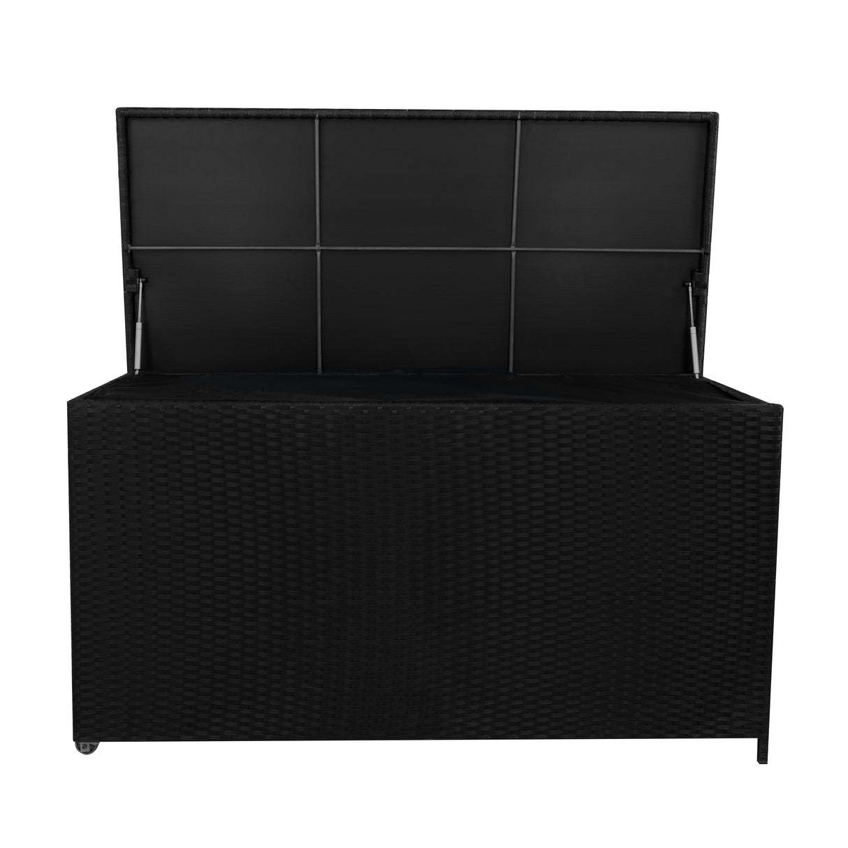 Rattan-Kissen-Auflagenkiste 700L – Schwarz