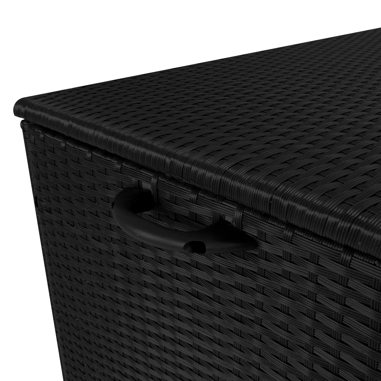 Rattan-Kissen-Auflagenkiste 700L – Schwarz
